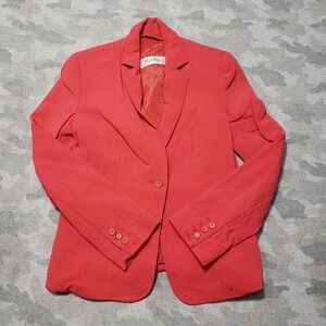 Max‎ Mara Blazer Womens 36 Red Wool Blend Long Sleeve